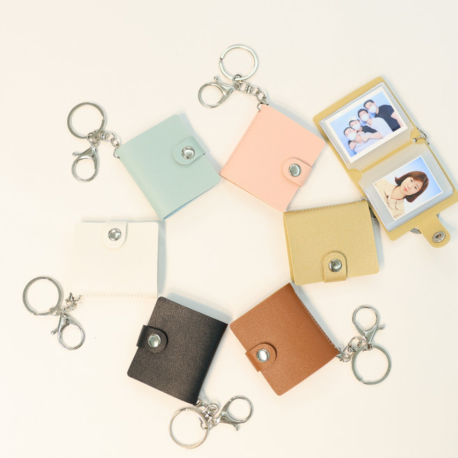 쑈피엔스 미니앨범키링3종SET 인생네컷 증명사진 콜렉트북, 구성, 마카롱미니앨범키링3종(핑크+블루+골드)