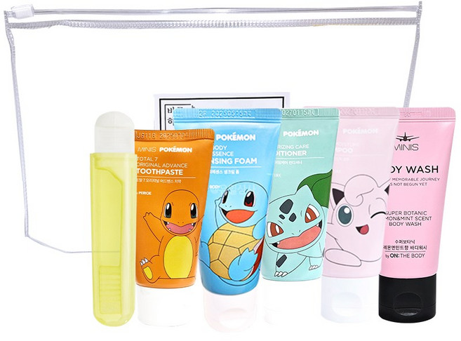 여행용 6종 세트 샴푸 린스 바디 폼클렌저 치약 칫솔, 1세트