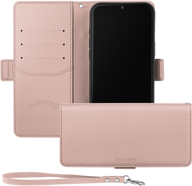 아칸크 갤럭시 A16 / SM-A165/A166 지갑형 가죽 카드수납 다이어리 휴대폰리 케이스+핸드 스트랩 세트