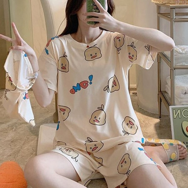 벨라미티나 귀여운 캐릭터 홈웨어 파자마 잠옷 반팔 상하세트