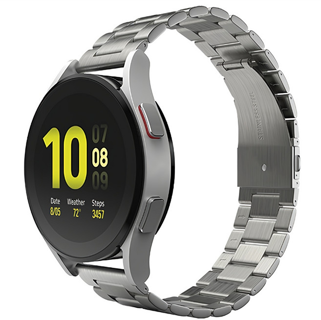 신지모루 3연 디자인 스테인리스 메탈 쥬빌레 스마트워치 밴드 스트랩, 실버, 1개