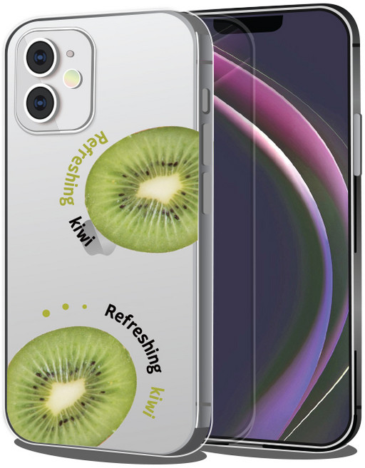 핫티몰 키위 실제 사진 일러스트 프린팅 투명 젤리 휴대폰 케이스