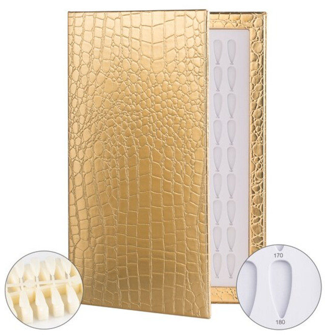 네일 연습120/180/216 네일 차트 컬러링 북 가죽 커버 디스플레이 젤 폴리쉬 샘플 선반 카드 팁 포함, 1개