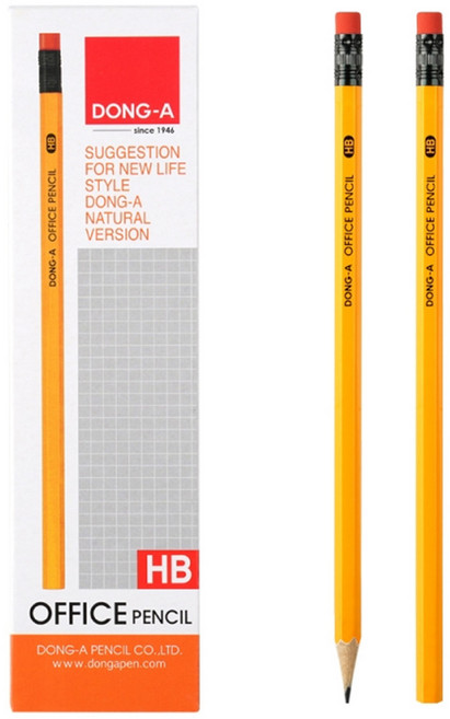 동아 오피스연필 12본 HB B 2B 연필, 동아 오피스연필 HB 12본, 12개