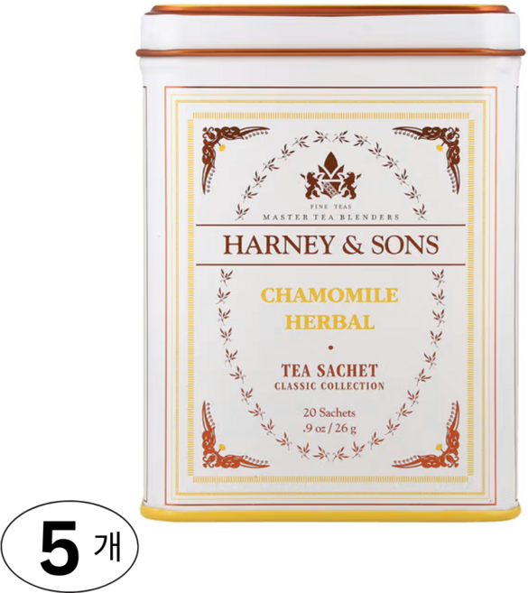 미국 직구 하니앤손스 캐모마일 허브티 클래식 콜렉션 20티백, 26g, 5개, 20개입