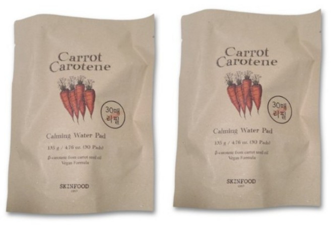 스킨푸드 캐롯 카로틴 카밍 워터 패드 30매 리필, 30매입, 2개