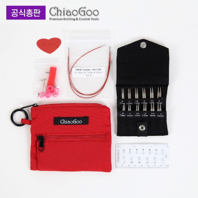 [앵콜스] [Chiaogoo] (공식총판) 치아오구 레드 세트 Twist Red Shorties Set (5cm & 8cm) Tips -#7230M, 1세트