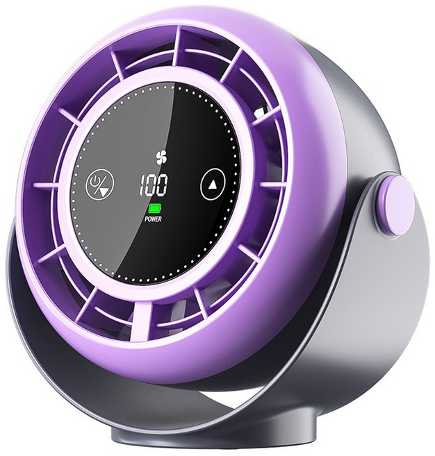 헤미션 무선 무소음 회전 탁상용 선풍기 대풍량 서큘레이터 캠핑용 1-100단 풍량 조절, 다크 그레이