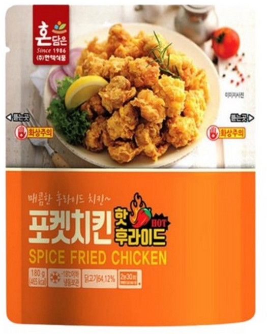 한맥 한입에 쏙 핫후라이드 포켓치킨 180g, 4개
