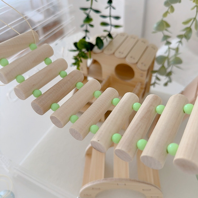 야야랜드 파스텔 사다리 백업 출렁다리 징검다리 도마뱀 파충류 놀이터, 1개, 네추럴(그린)