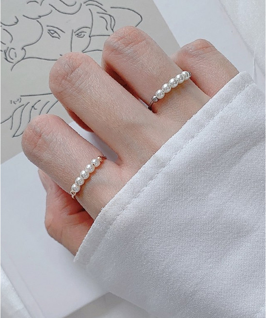 [써지컬스틸] 진주송이 반지 (3color)