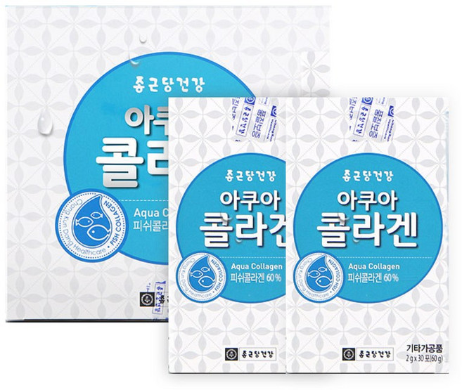 종근당건강 피쉬콜라겐 아쿠아콜라겐30포x2박스(총60포)x5박스, 60g, 5개