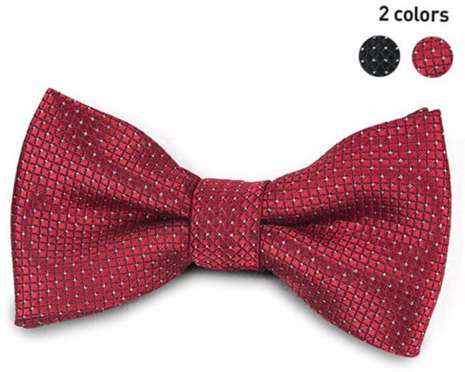 슬림넥타이 반짝 패턴 보타이_블랙 레드 CYW017C16