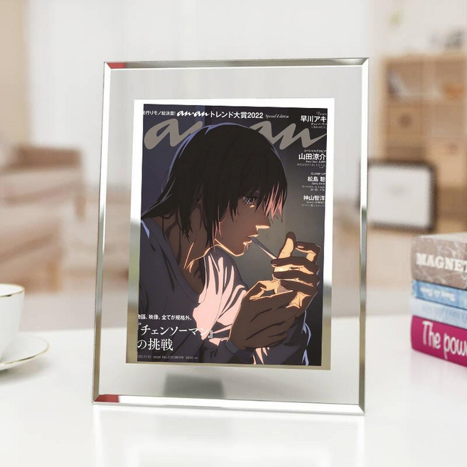 [체인소맨] 덴지 아키마 파워 아키 크리스탈 일러스트 액자 애니메이션 굿즈 선물, 6인치, 체인소맨 07