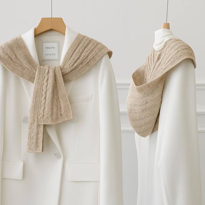 니트 머플러 겸용 후드모자 따뜻한 겨울 방한모 일체형 넥워머 목도리 LAPFA592