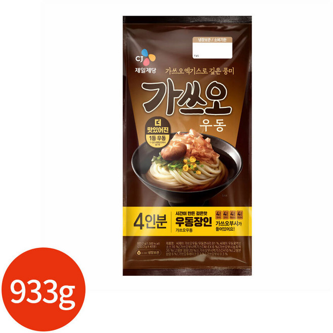 CJ 프레시안 가쓰오 우동 4인분, 933g, 933g