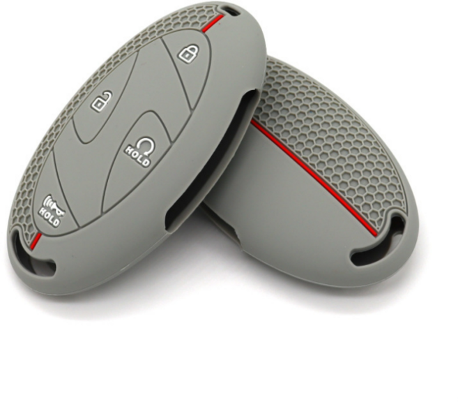 스마트키 실리콘 케이스 풀커버 보호 미끄럼방지 4버튼 키커버 싼타페 MX5 그랜저 GN7 아반떼 CN7 쏘나타 DN8 팰리세이드 LX3 투싼 NX4 아이오닉5 아이오닉6 아이오닉9, 그레이, 1