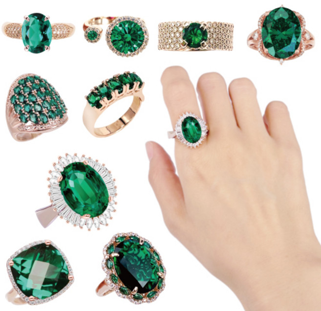 [혜성주얼리] 에메랄드 보석 프리사이즈 반지 9종 선택1