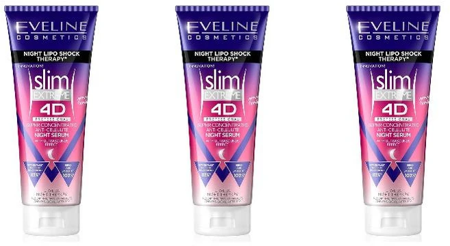Eveline Cosmetics 슬림 익스트림 4D 프로페셔널 슈퍼 컨센트레이티드 안티셀룰라이트 나이트 세럼 250ml 3팩 - 쿠팡