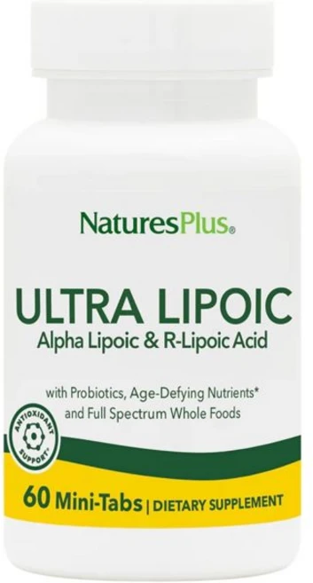 NaturesPlus Ultra Lipoic - 60 Bi-Layered Mini-Tabs - Supports Free Radical Defenses with Probiotic, 1개 - 쿠팡
