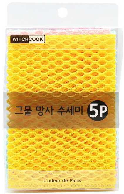 그물 망사 수세미 5p, 5개, 1세트