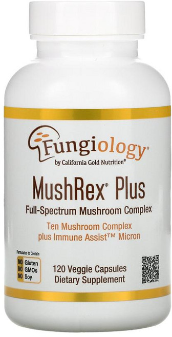 CGN 캘리포니아골드뉴트리션 머쉬렉스 플러스 복합버섯 균사체 120정 동충하초 차가버섯, 1개