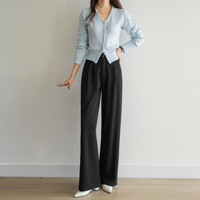 퀄리탑 여성 와이드팬츠 정장 슬랙스 바지