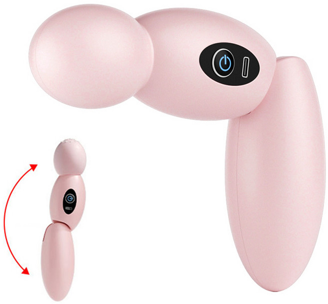 미니안마기 무선 전동 초경량 마사지기 접이식 휴대용 저소은 2종 헤드, 핑크, 마사지건