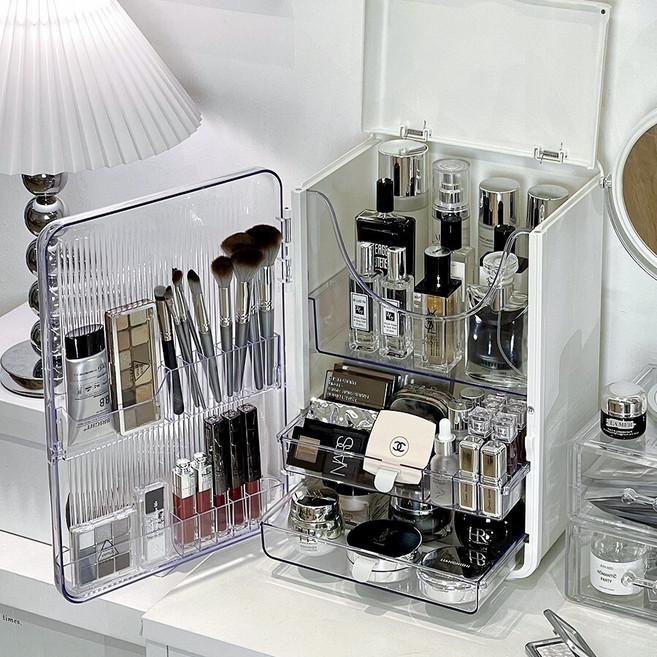 수납력최고 루시아이 대용량 냉장고형 화장품 정리함, 1개