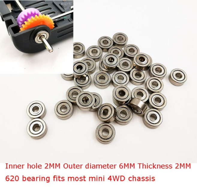 미니 4WD 베어링 부품 520 620/830 S2 MA 타미야 양 카이 워 드래곤 섀시 가이드 휠 기어 12 개, [01] 12pcs 620 bearings