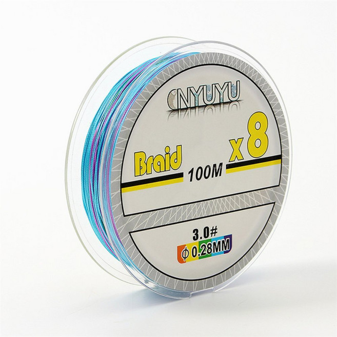 스트롱 8합사 낚싯줄 3호 100m 오색 낚시 라인 합사 줄 수초 부력 실속 포인트 바늘, 본상품