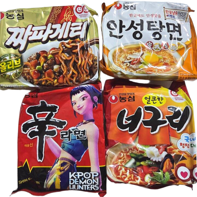 농심 인기라면 4종 혼합세트 신라면 너구리 안성탕면 짜파게티, 20개