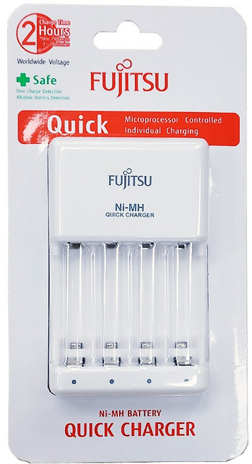 후지쯔 Ni-MH 충전지 AAA/AA 고속 충전기 FCT344, 1개입, 1개