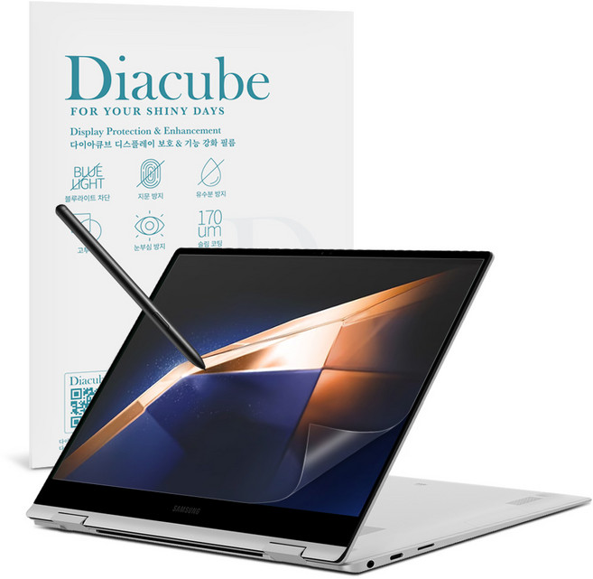 다이아큐브 갤럭시북4프로 360 16(40.6cm) 저반사 지문방지 종이질감 블루라이트차단 보호필름, 1개