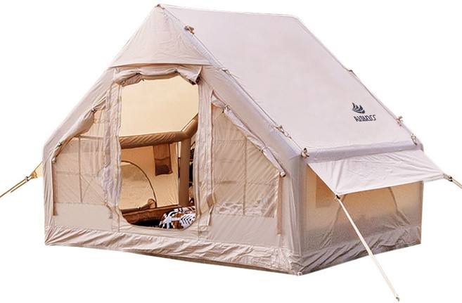 아이순스 에어텐트 캠핑텐트 원터치텐트 감성 글램핑 텐트 가족텐트 거실형, 베이지, 3-4인용, 옥스퍼드 재질  6.3
