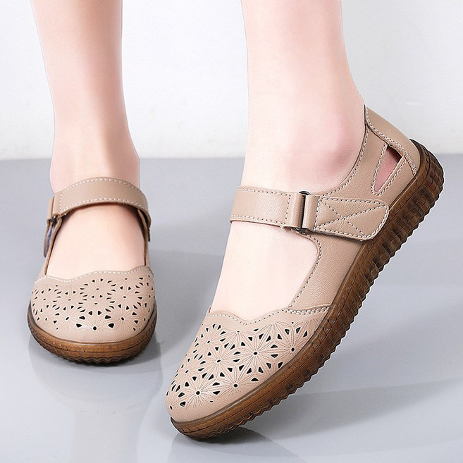 Modern Fashion 여성 발편한 플랫 스트랩 샌들 벨크로 슈즈 X172