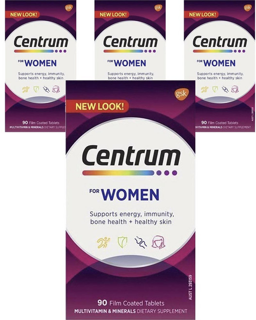센트룸 포 우먼 멀티비타민 타블렛 AU버전, 90정, 4개