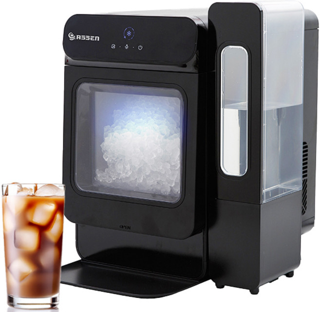 아쎈 물통형 제빙기 FIC-2500B 20kg 캔디 아이스 가정용 사무실 탕비실, 블랙
