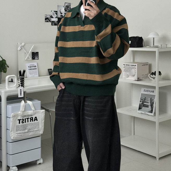 르위 남자 단가라 카라니트 긴팔 빅사이즈 스웨터