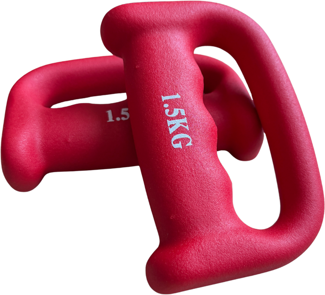 드래곤핏 복싱 덤벨 그립형 아령 레드, 2개, 1.5kg