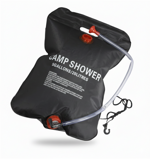 땡포마켓 휴대용 샤워기 캠핑 워터백 20L, 블랙, 1개