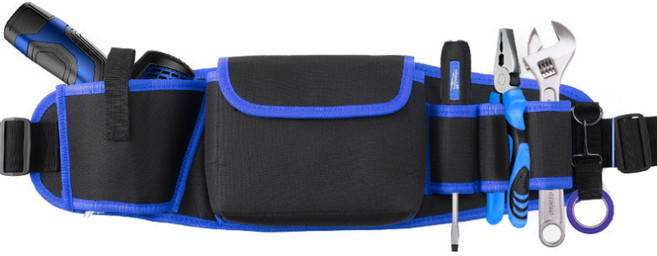 툴마스터 휴대용 공구 허리벨트 다용도 작업벨트 공구집 툴벨트, 블루, 1개