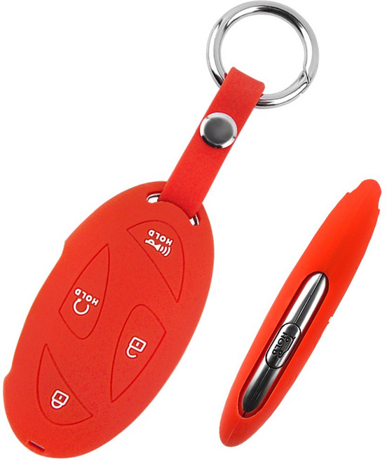 더조은셀러 그랜저 GN7 코나 SX2 아이오닉6 호환 스마트키 키홀더 실리콘 스마트 5버튼 Key52, 레드, Key-52