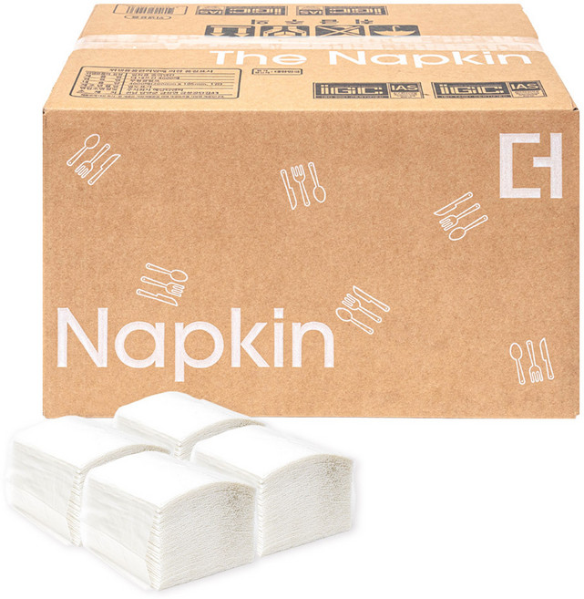 무형광냅킨 뽑아쓰는 업소용 네프킨 식당 테이블냅킨 일회용, 4000매, 1박스, 흰색