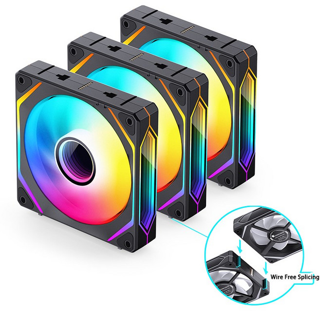 JONSBO ZL-120 3 IN 1 ARGB PC 케이스 팬 120mm 4PIN PWM 온도 제어 3PIN CPU 냉각, [01] ZL-120B Forward, [01] A-RGB, [02] ZL-120B Forward