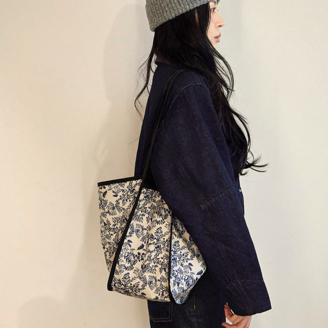 하이루프 플라워 에코백 호피백 레오파드 숄더백 쇼퍼백