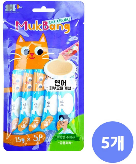 삼화플러스 먹방 캣 연어, 5개, 연어맛