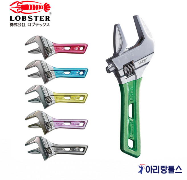 로버스타 UM24S 컬러 숏 몽키 6인치 쇼트타입 스패너 몽키렌치 경량몽키 색상랜덤 일제 로보스터몽키 LOBSTER, 1개