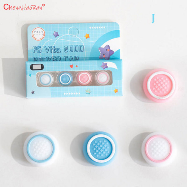 소니 플레이스테이션 Psvita PS Vita PSV 1000 Fat2000 Slim용 실리콘 소프트 썸스틱 그립 캡 조이스틱 커버 4개, [08] J