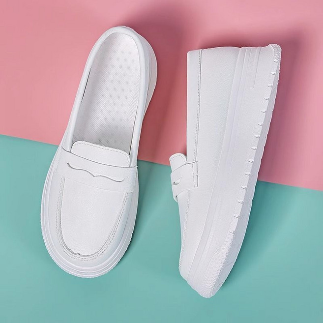 波紳 護士鞋女 軟底平底單鞋 工作鞋 久站不累 透氣防滑小白鞋